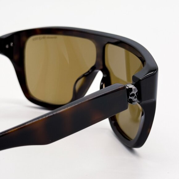NEW ALEXANDER MCQUEEN AM0430S 005 UNISEX BROWN SUNGLASSES ALEXANDER MCQUEEN main image 4